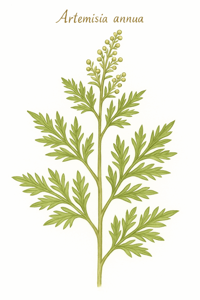 Kruidenhelen plant illustratie artemisia